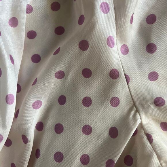 Zara Polka Dot Smocked Womens Cropped Top Blouse Size Medium - Picture 9 of 9